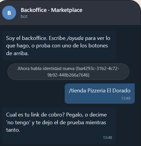 El bot arranca el alta pidiendo el link de cobro, con la opción de dejarlo para después.